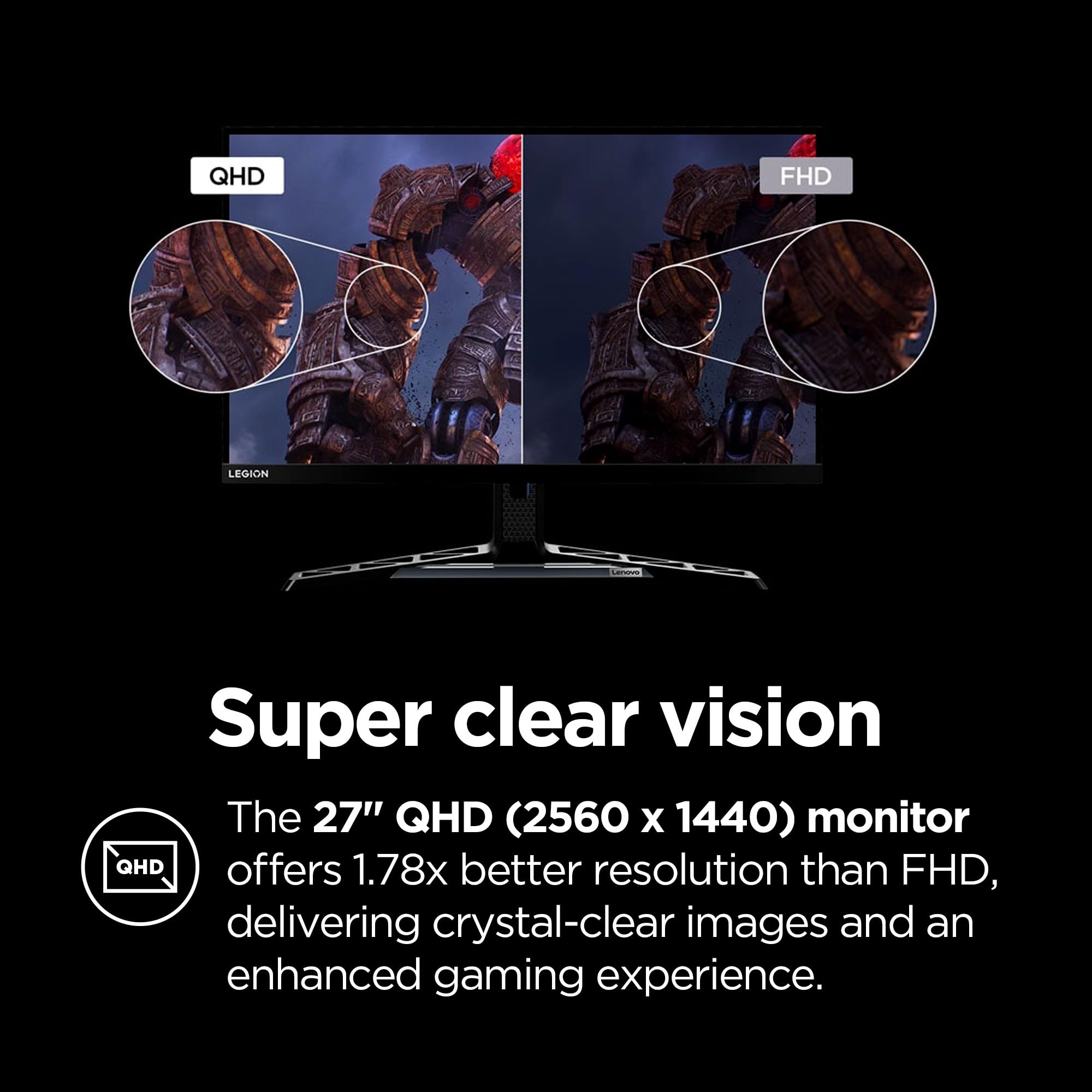 Amazon.com: Lenovo Legion Y27qf-30 Gaming Monitor, 27” QHD Display